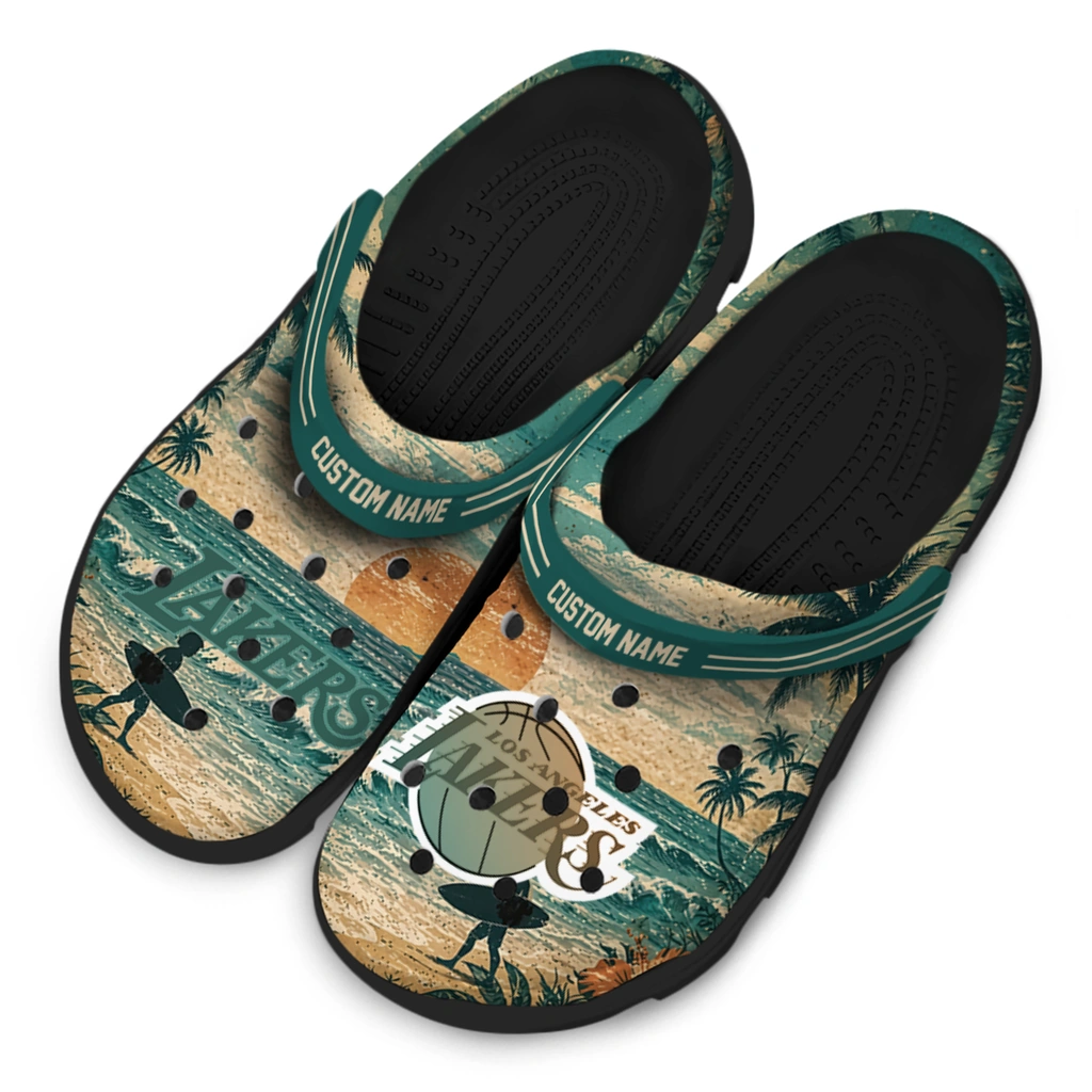 los-angeles-lakers-clog-custom-wave-scene-fir-green-latest-model.webp
