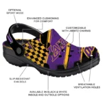 Los Angeles Lakers Clogs – Personalized Circuit Geometry Purple Black 1