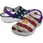 los-angeles-lakers-clog-personalized-distressed-stripes-purple-red-blue-best-selling.webp