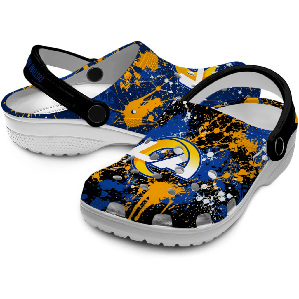 los-angeles-rams-clog-custom-splatter-splash-blue-black-high-quality.webp
