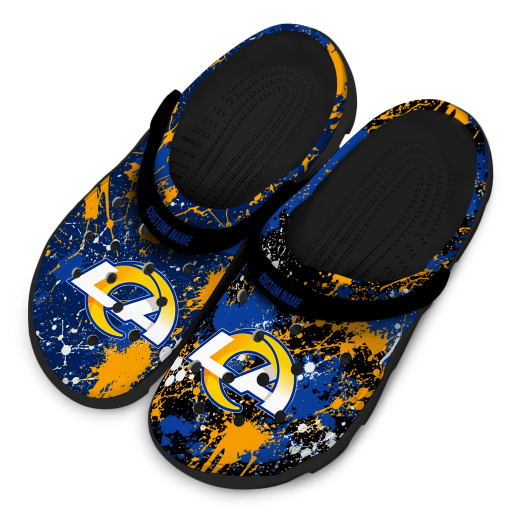 los-angeles-rams-clog-custom-splatter-splash-blue-black-latest-model.webp