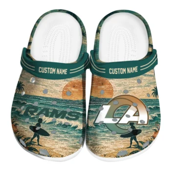 Los Angeles Rams Clogs - Custom Wave Scene Fir Green
