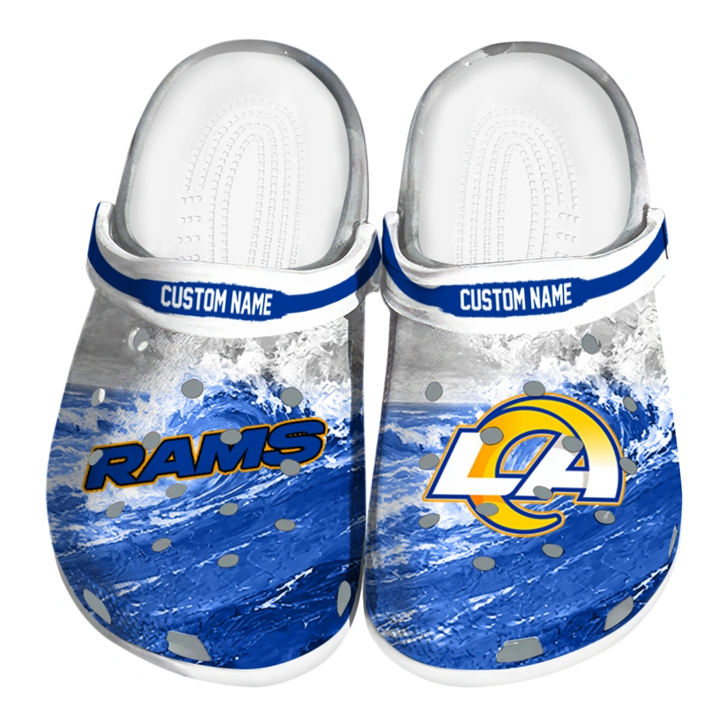 los-angeles-rams-clog-customized-wave-swirl-blue-white-best-selling.webp los angeles rams clog customized wave swirl blue white best selling