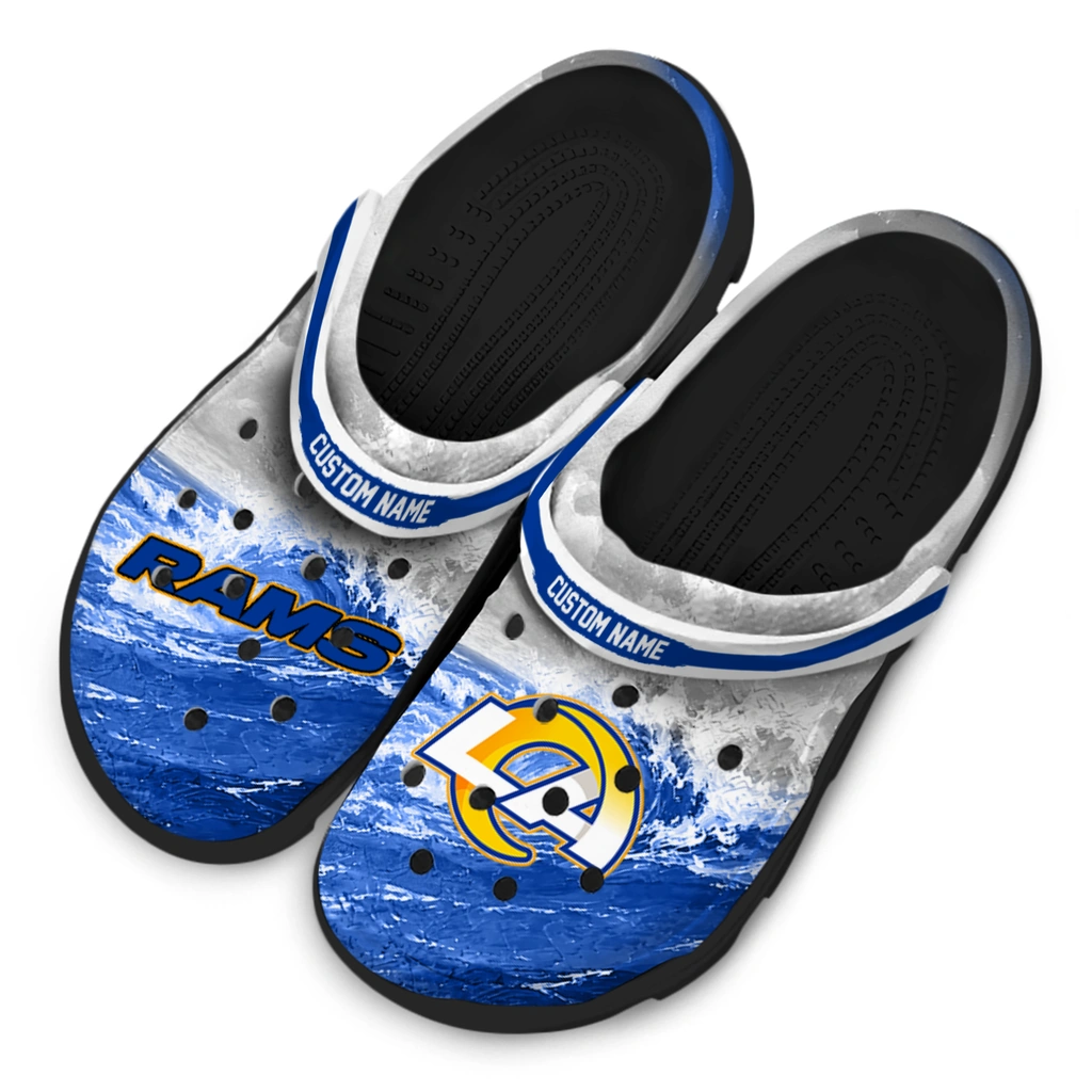 los-angeles-rams-clog-customized-wave-swirl-blue-white-latest-model.webp