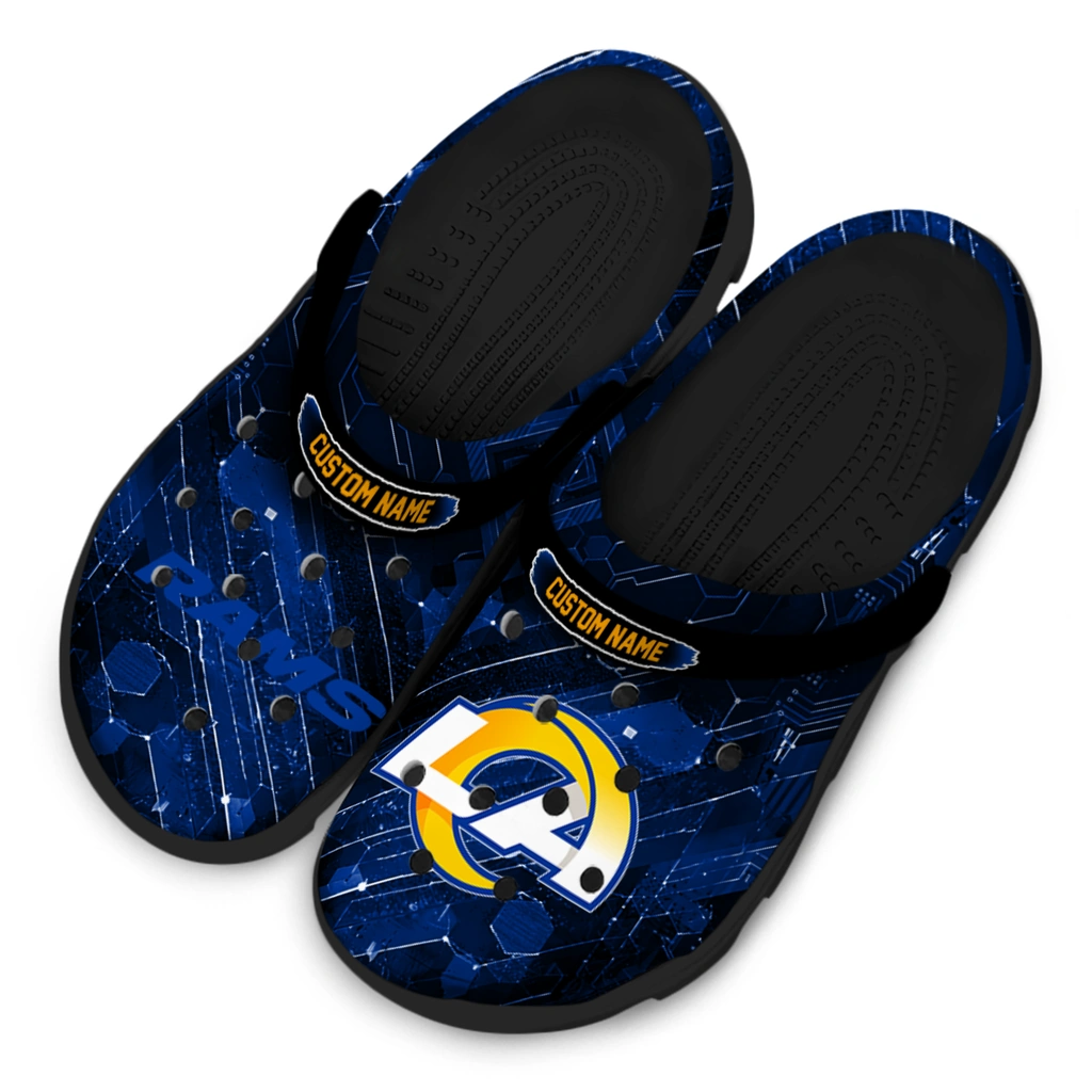 los-angeles-rams-clog-personalized-circuit-geometry-blue-black-latest-model.webp