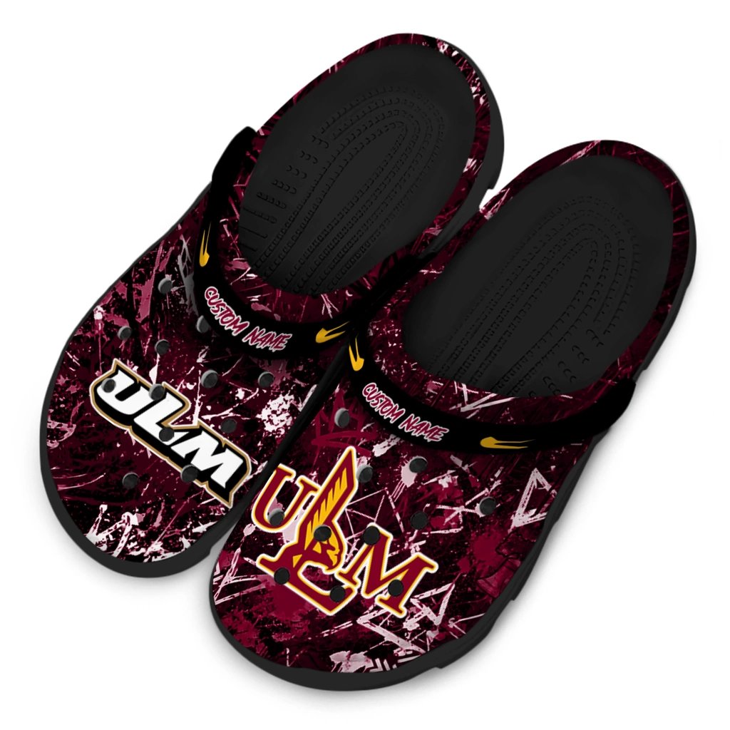 louisiana-monroe-warhawks-clog-customized-graffiti-burst-red-black-latest-model.webp