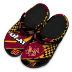 Louisiana-Monroe Warhawks Clogs – Customized Checkered Streaks Red Black 1