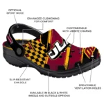 Louisiana-Monroe Warhawks Clogs – Customized Checkered Streaks Red Black 1