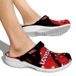 louisiana-ragin-cajuns-clog-customized-checkered-streaks-red-black-best-selling.webp