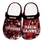 Louisiana Ragin Cajuns Clogs - Customized Graffiti Burst Red Black 1 louisiana-ragin-cajuns-clog-customized-graffiti-burst-red-black-best-selling.webp