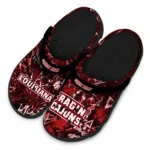 louisiana-ragin-cajuns-clog-customized-graffiti-burst-red-black-best-selling.webp