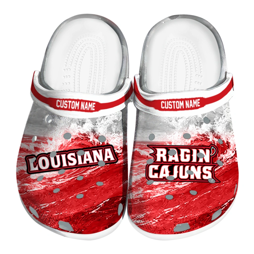 louisiana-ragin-cajuns-clog-customized-wave-swirl-red-white-best-selling.webp louisiana ragin cajuns clog customized wave swirl red white best selling