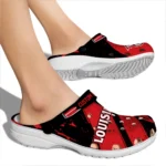 Louisiana Ragin Cajuns Clogs – Customized Checkered Streaks Red Black 1
