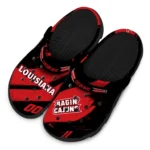Louisiana Ragin Cajuns Clogs – Personalized Circuit Geometry Red Black 1