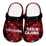 Louisiana Ragin Cajuns Clogs - Personalized Circuit Geometry Red Black 1 louisiana-ragin-cajuns-clog-personalized-circuit-geometry-red-black-best-selling.webp