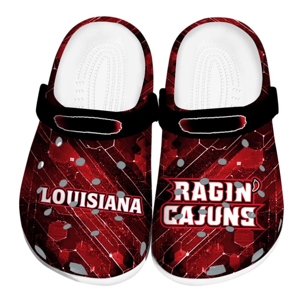 louisiana-ragin-cajuns-clog-personalized-circuit-geometry-red-black-best-selling.webp louisiana ragin cajuns clog personalized circuit geometry red black best selling