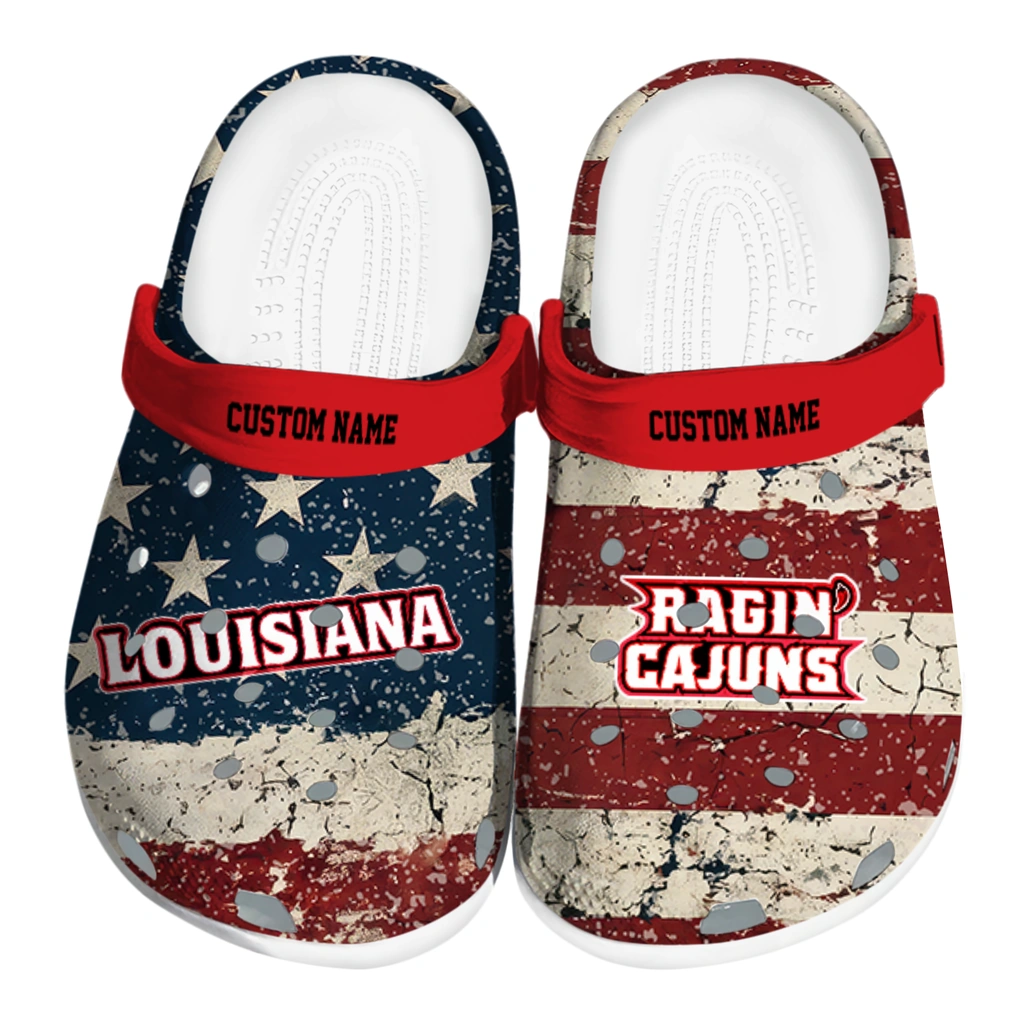 louisiana-ragin-cajuns-clog-personalized-distressed-stripes-red-blue-best-selling.webp louisiana ragin cajuns clog personalized distressed stripes red blue best selling