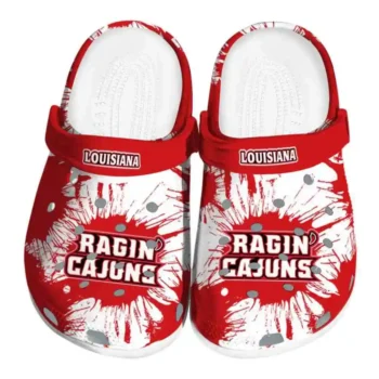 Louisiana Ragin Cajuns Clogs Splatter Graphics Best Selling