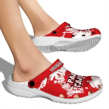 Louisiana Ragin Cajuns Clogs Splatter Graphics Fashion Forward