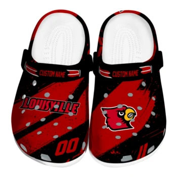 Louisville Cardinals Clogs - Custom Circuit Geometry Red Black