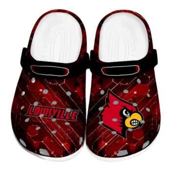 Louisville Cardinals Clogs - Custom Circuit Geometry Red Black