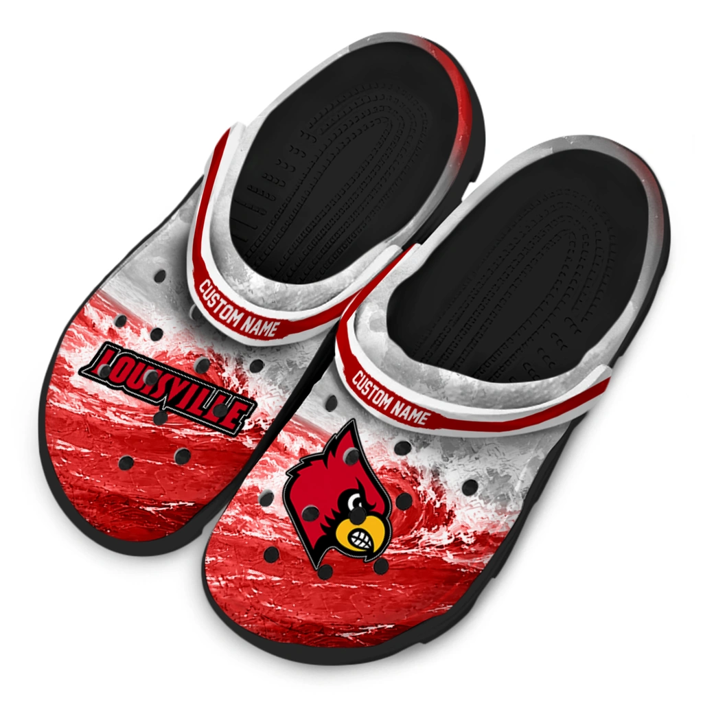 louisville-cardinals-clog-personalized-wave-swirl-red-white-latest-model.webp