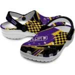 LSU Tigers Clogs – Customized Circuit Geometry Purple Black 1