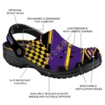 LSU Tigers Clogs – Customized Circuit Geometry Purple Black 1