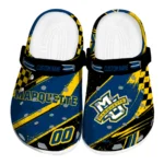 Marquette Golden Eagles Clogs – Custom Checkered Streaks Blue Black 1