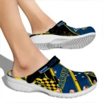 Marquette Golden Eagles Clogs – Custom Checkered Streaks Blue Black 1