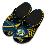 Marquette Golden Eagles Clogs – Custom Checkered Streaks Blue Black 1