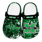 Marshall Thundering Herd Clogs - Customized Graffiti Burst Green Black 1 marshall-thundering-herd-clog-customized-graffiti-burst-green-black-best-selling.webp