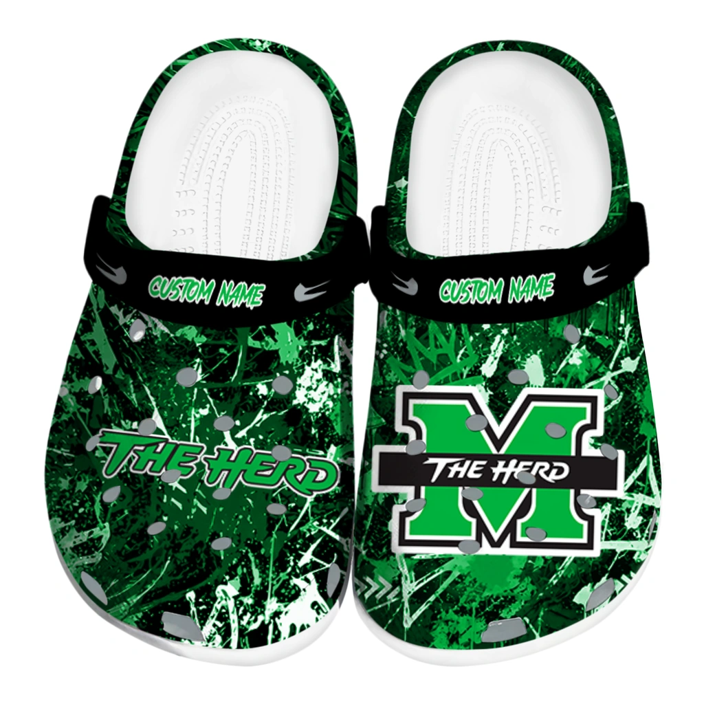 marshall-thundering-herd-clog-customized-graffiti-burst-green-black-best-selling.webp marshall thundering herd clog customized graffiti burst green black best selling