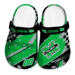Marshall Thundering Herd Clogs - Customized Checkered Streaks Green Black 1 Marshall Thundering Herd Clogs – Customized Checkered Streaks Green Black 1