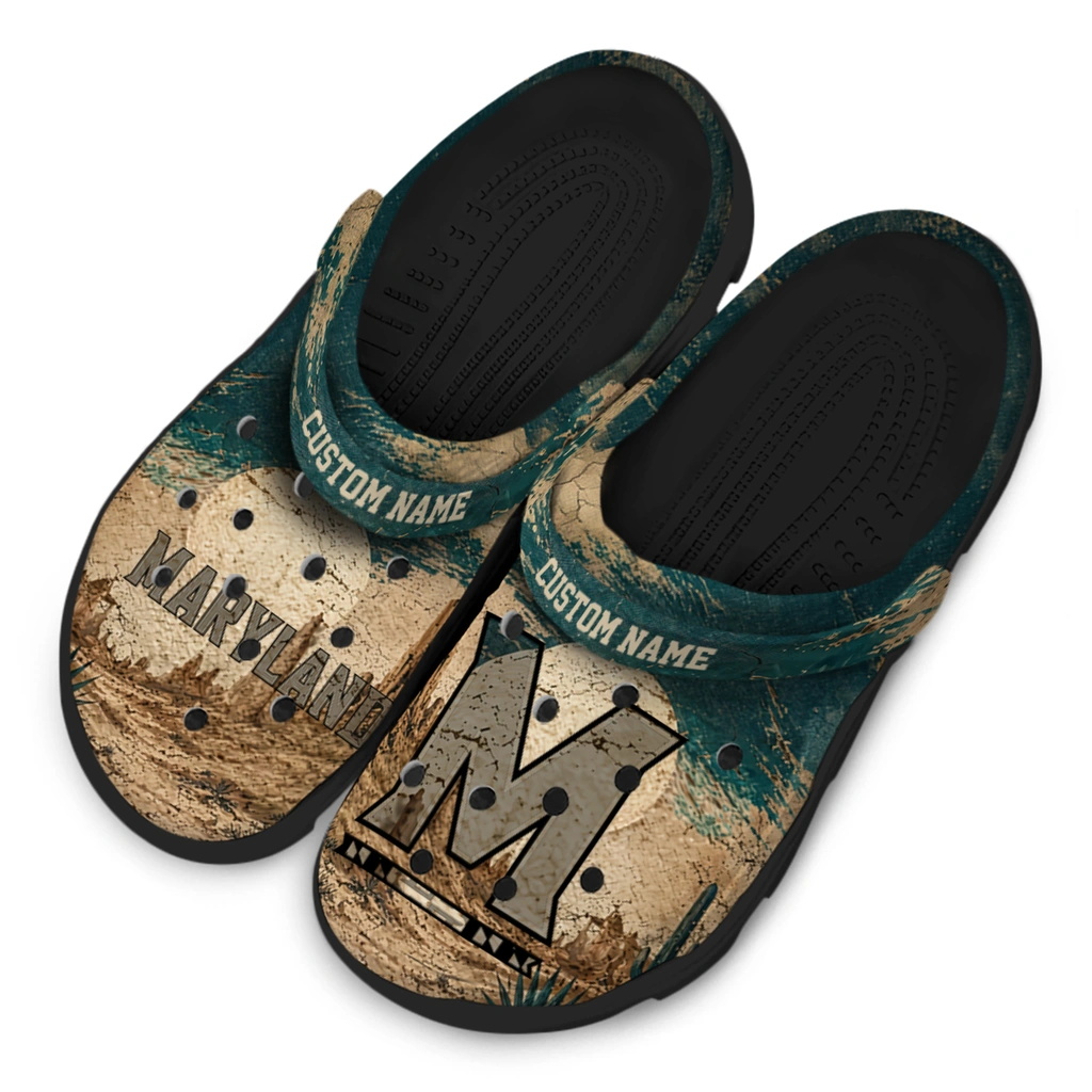 maryland-terrapins-clog-custom-cracked-landscape-fir-green-beige-latest-model.webp