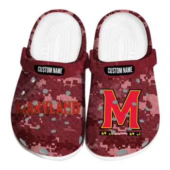 Maryland Terrapins Clogs - Custom Digital Camo Red