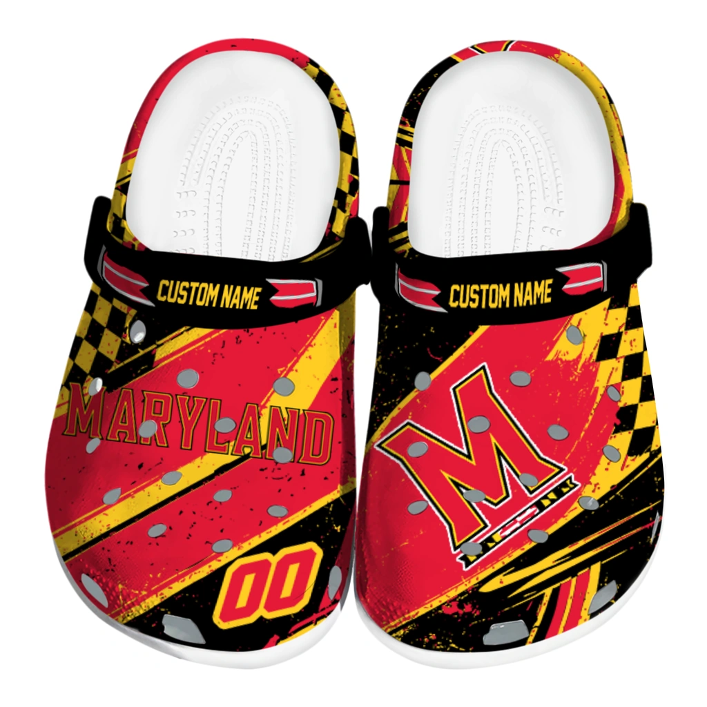 maryland-terrapins-clog-personalized-checkered-streaks-red-black-best-selling.webp maryland terrapins clog personalized checkered streaks red black best selling