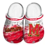 Maryland Terrapins Clogs - Personalized Wave Swirl Red White 1 maryland-terrapins-clog-personalized-wave-swirl-red-white-best-selling.webp