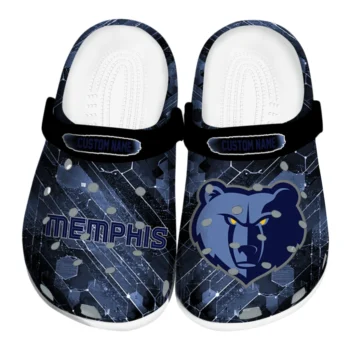 Memphis Grizzlies Clogs - Custom Circuit Geometry Blue Black