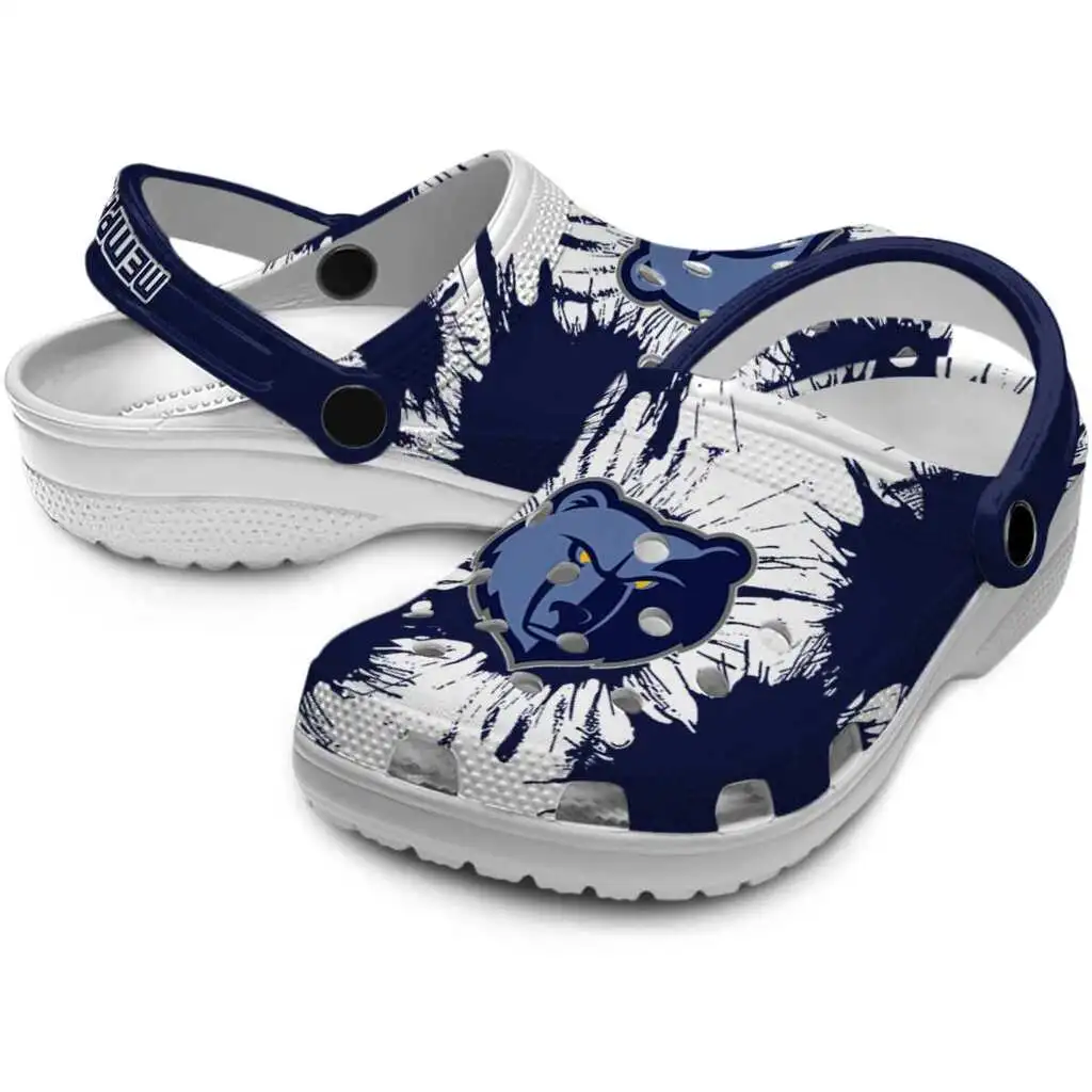 Memphis Grizzlies Clogs Splatter Graphics High Quality Memphis Grizzlies Clogs Splatter Graphics High Quality