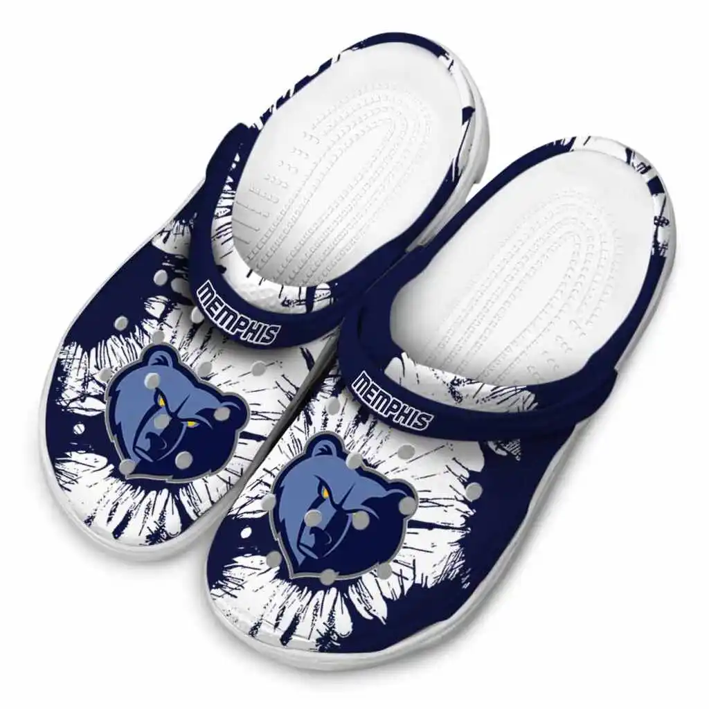 Memphis Grizzlies Clogs Splatter Graphics Latest Model Memphis Grizzlies Clogs Splatter Graphics Latest Model