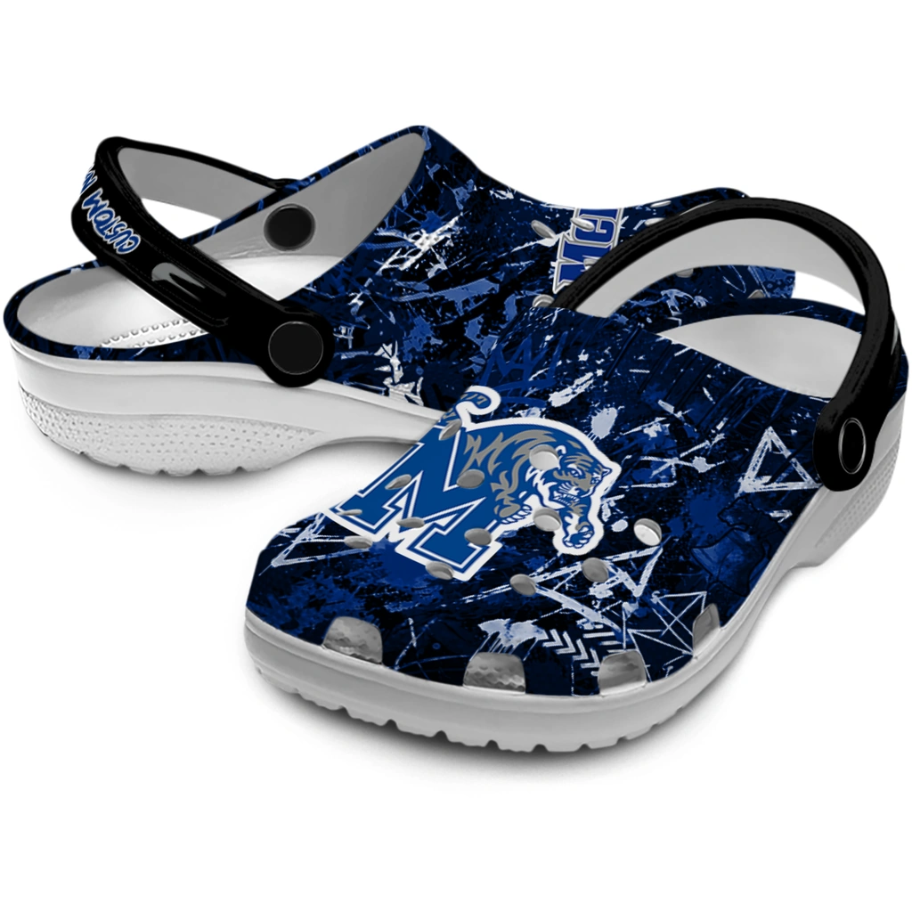 memphis-tigers-clog-customized-graffiti-burst-blue-black-high-quality.webp
