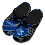 Memphis Tigers Clogs – Customized Checkered Streaks Blue Black 1