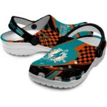 Miami Dolphins Clogs – Custom Circuit Geometry Aqua Black 1