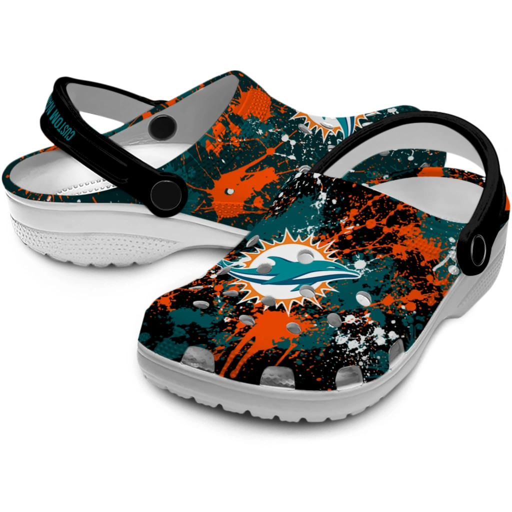 miami-dolphins-clog-customized-splatter-splash-aqua-black-high-quality.webp