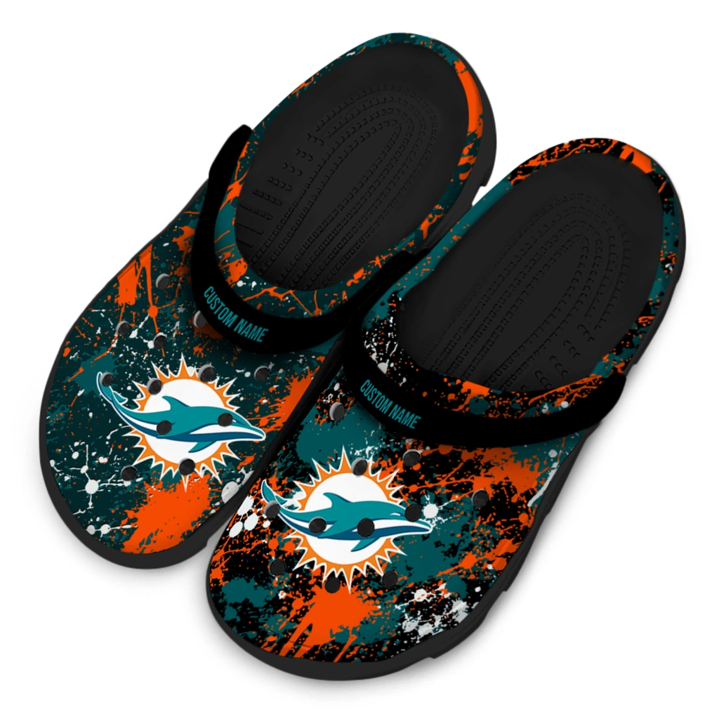 miami-dolphins-clog-customized-splatter-splash-aqua-black-latest-model.webp