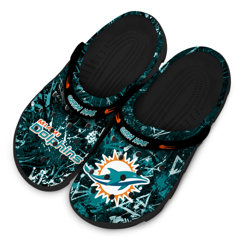 miami-dolphins-clog-personalized-graffiti-burst-aqua-black-latest-model.webp