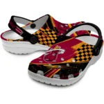 Miami Heat Clogs – Custom Checkered Streaks Red Black 1