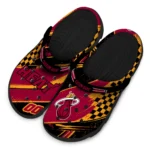 Miami Heat Clogs – Custom Checkered Streaks Red Black 1
