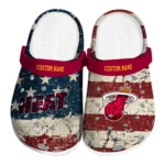Miami Heat Clogs - Customized Distressed Stripes Red Blue 1 miami-heat-clog-customized-distressed-stripes-red-blue-best-selling.webp